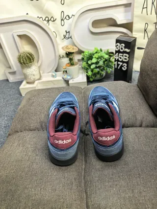Adidas 海军蓝粉色低帮麂皮和纺织面料生活式运动鞋 8