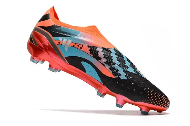 Adidas Chaussures de football orange noir lacets asymétriques col chaussette firm ground 2