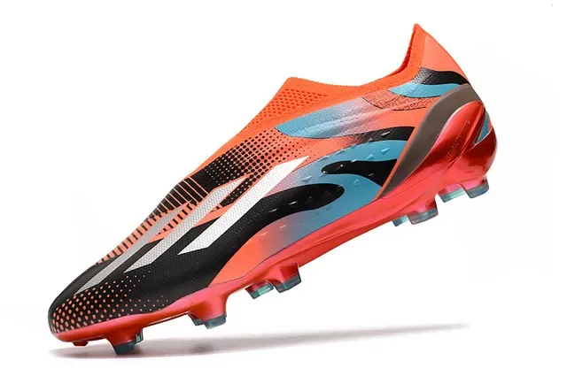 Adidas Chaussures de football orange noir lacets asymétriques col chaussette firm ground 3