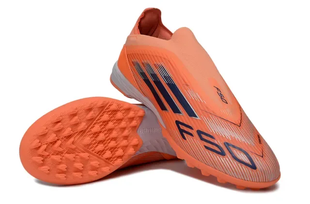 Adidas Chaussures de football Turf orange navy low-cut upper synthétique studs coniques 4
