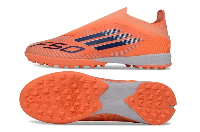 Adidas Chaussures de football Turf orange navy low-cut upper synthétique studs coniques 7