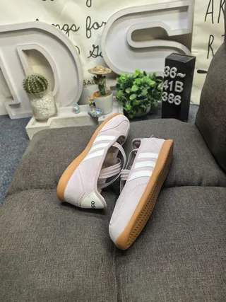 Adidas Pink Beige Laceless Strap-Closure Mary Jane Shoes 6