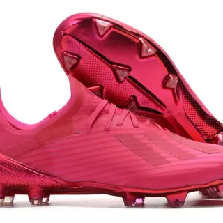 Adidas Pink Low-Cut Sock-Fit Collar Ribbed Synthetic Upper Firm-Ground Soccer Shoes