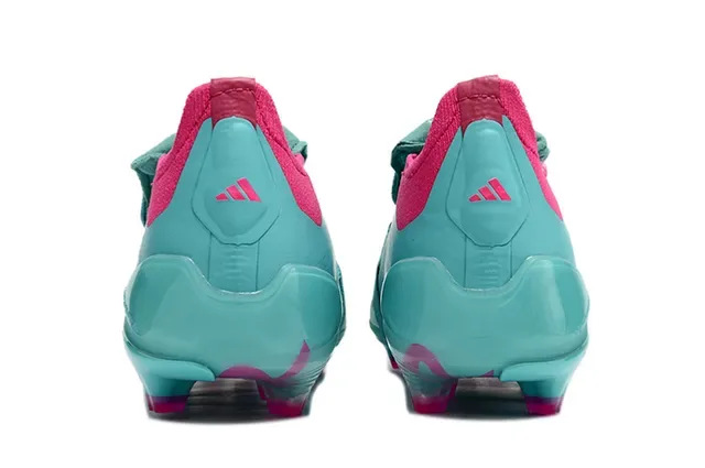 Adidas Predator Blue Pink Turquoise Synthetic Upper Asymmetric Stripes Firm-Ground Soccer Shoes 4
