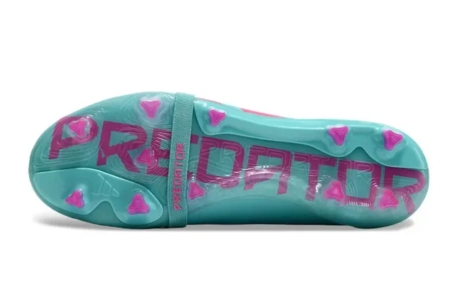 Adidas Predator Blue Pink Turquoise Synthetic Upper Asymmetric Stripes Firm-Ground Soccer Shoes 6