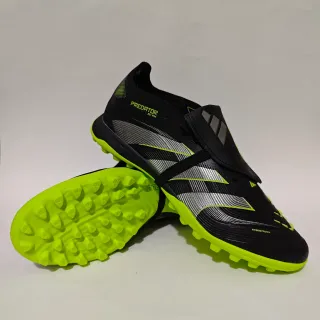 Adidas Predator HybridTouch Preto Lima Verde Sapatos de Futebol para Gramado Artificial