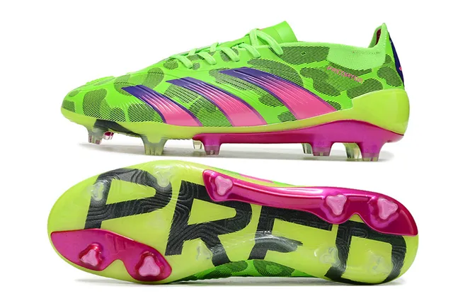 Adidas Predator Vert Lime Néon Magenta Violet Firm-Ground Chaussures de football 6