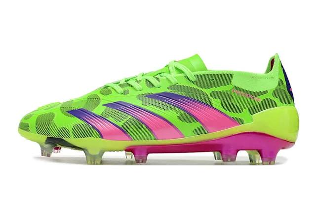Adidas Predator Vert Lime Néon Magenta Violet Firm-Ground Chaussures de football 7