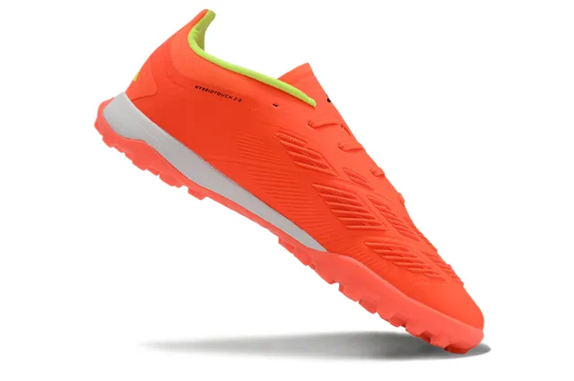 Adidas Predator Orange Black Low-Cut Synthetic Upper Three Textured Stripes Turf Soccer Shoes 2