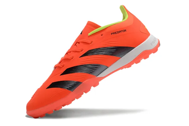 Adidas Predator Orange Black Low-Cut Synthetic Upper Three Textured Stripes Turf Soccer Shoes 3