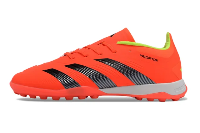 Adidas Predator Orange Black Low-Cut Synthetic Upper Three Textured Stripes Turf Soccer Shoes 7