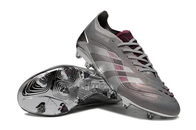 Adidas Predator Prata Rosa Metálico Iridiscente Tacão Firme Sapatos de Futebol 3