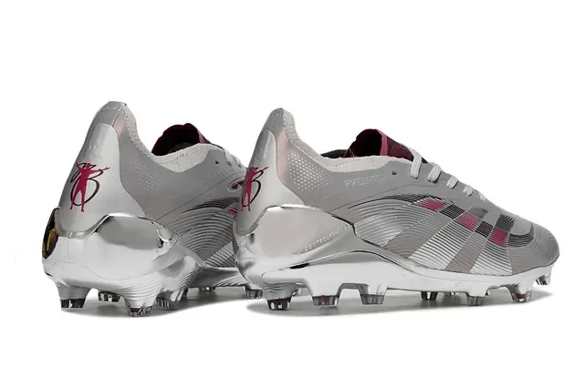 Adidas Predator Prata Rosa Metálico Iridiscente Tacão Firme Sapatos de Futebol 4