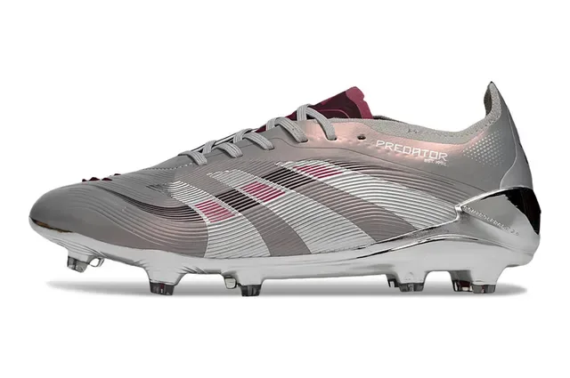 Adidas Predator Prata Rosa Metálico Iridiscente Tacão Firme Sapatos de Futebol 6