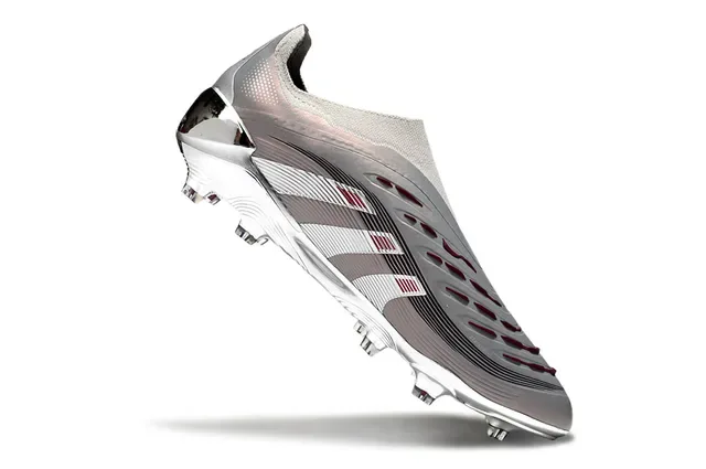 Adidas Predator Prata Rosa Metálico Iridiscente Tacão Firme Sapatos de Futebol 7
