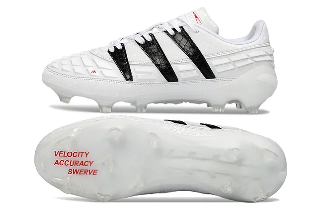 Adidas Predator সাদা কালো লো-কাট ফুটবল বুট মোল্ডেড কনিক্যাল স্টাডস ফার্ম-গ্রাউন্ড ফুটবল জুতা 6