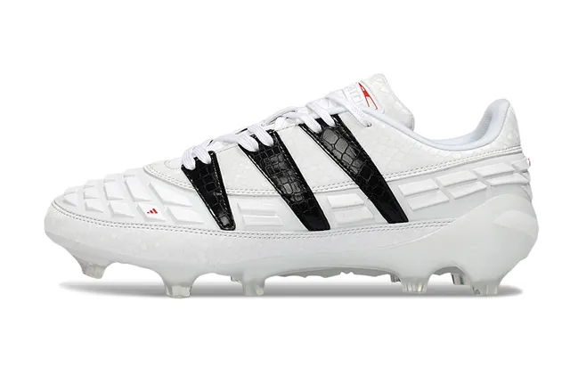 Adidas Predator সাদা কালো লো-কাট ফুটবল বুট মোল্ডেড কনিক্যাল স্টাডস ফার্ম-গ্রাউন্ড ফুটবল জুতা 7