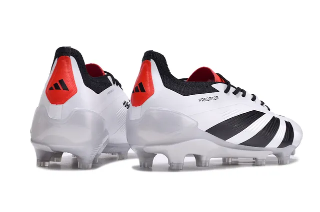 Adidas Predator Blanc Noir Rouge Firm-Ground Chaussures de Football 5