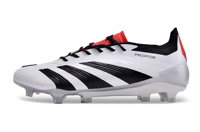 Adidas Predator Blanc Noir Rouge Firm-Ground Chaussures de Football 7