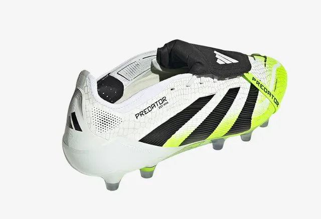 Adidas Predator أصفر أبيض بدون أربطة إغلاق حزام نيون أعلى هجين لمس أرضية صلبة أحذية كرة القدم 10