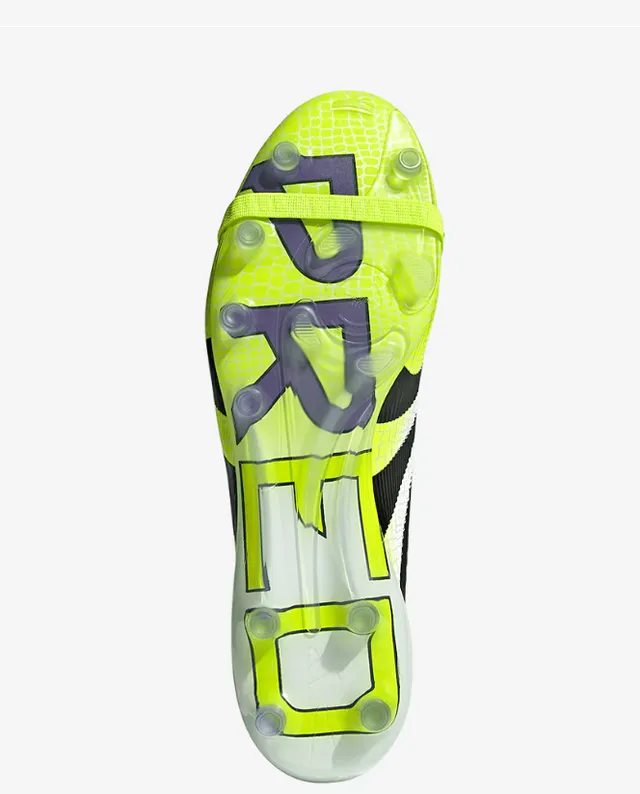 Adidas Predator أصفر أبيض بدون أربطة إغلاق حزام نيون أعلى هجين لمس أرضية صلبة أحذية كرة القدم 11