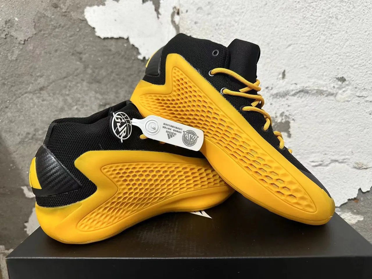 Adidas Pro Model হলুদ কালো হাই টপ হনিকম্ব মিডসোল বাস্কেটবল জুতো 5