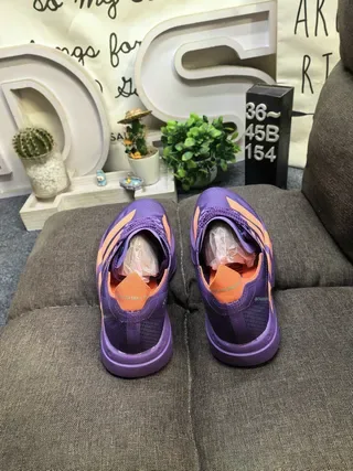 Adidas Purple and Orange Three-Stripe Platform Lifestyle Sneakers 8