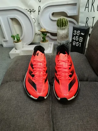 Adidas Red Black Engineered Mesh Upper Three-Stripe Side Panel Running Shoes 10