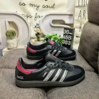 Adidas Samba Black and Pink Leather Lifestyle Sneakers