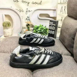 Adidas Samba Black and White Leather Lifestyle Sneakers