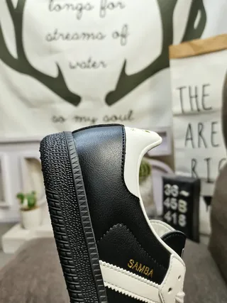 Adidas Samba Black and White Leather Lifestyle Sneakers 3