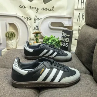 Adidas Samba Black White Gray أحذية رياضية للأسلوب الحياتي