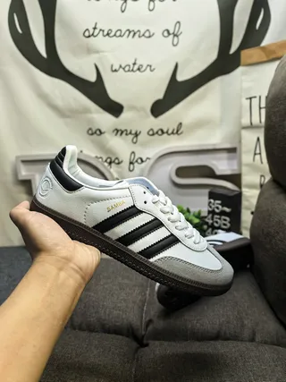 Adidas Samba Black White Gray Lifestyle Sneakers 5