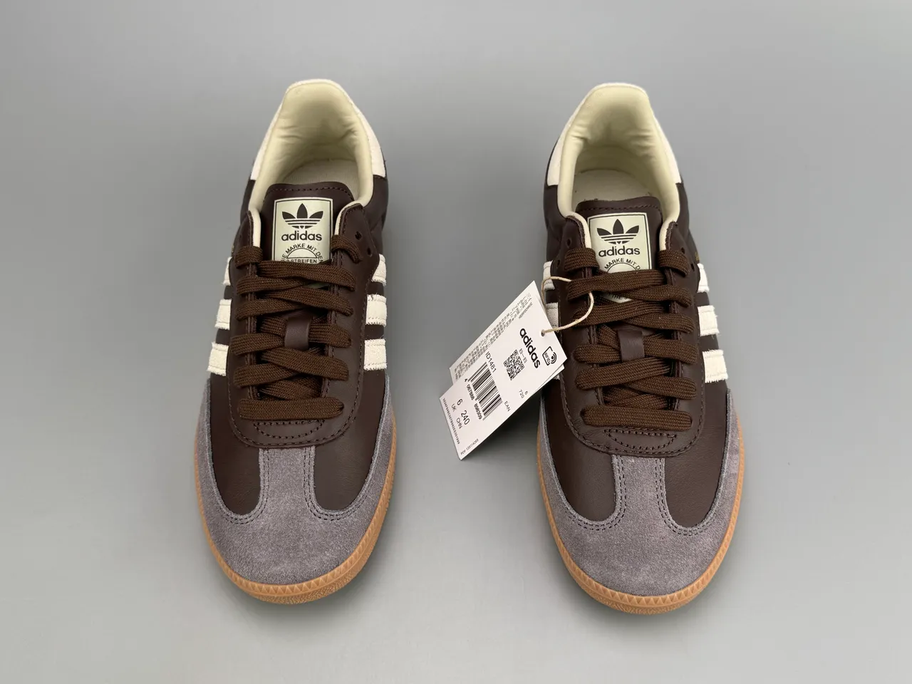 Adidas Samba حذاء رياضي بني وبيج جلد وسويدي لايف ستايل 5