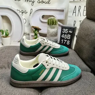 Adidas Samba أخضر وأبيض أحذية رياضية للأسلوب الحياتي