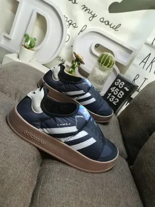 Adidas Samba أزرق بحري مبطنة سليب أون أسلوب حياة رياضية 9