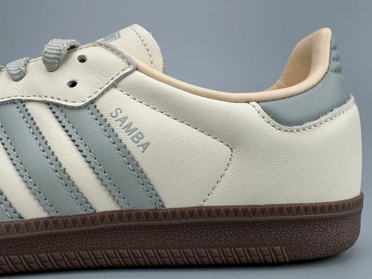 Adidas Samba Off-White and Gray Lifestyle Sneakers 7
