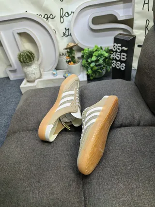 Adidas Samba Open-Back Lace-Up Beige Loafers 6