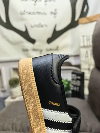Adidas Samba Sapatos Mary Jane Rosa Bege Sem Cadarço com Tirante Velcro 3