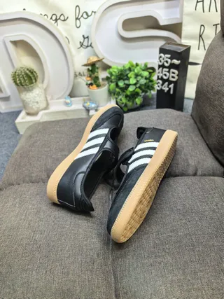 Adidas Samba Sapatos Mary Jane Rosa Bege Sem Cadarço com Tirante Velcro 6