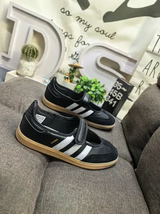 Adidas Samba Sapatos Mary Jane Rosa Bege Sem Cadarço com Tirante Velcro 9