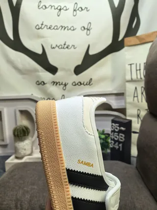 Adidas Samba Sapatos Mary Jane Rosa Bege Sem Cadarço com Tirante Velcro 13
