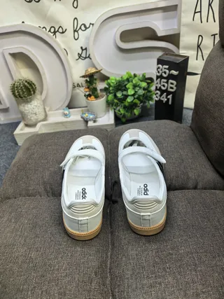Adidas Samba Sapatos Mary Jane Rosa Bege Sem Cadarço com Tirante Velcro 18