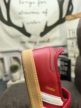 Adidas Samba Sapatos Mary Jane Rosa Bege Sem Cadarço com Tirante Velcro 23