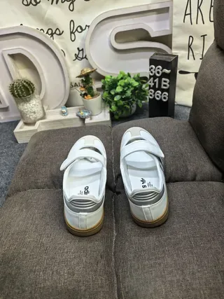 Adidas Samba White and Silver Gray Lifestyle Sneakers 8