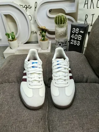 Adidas Samba White and Tan Lifestyle Sneakers 10