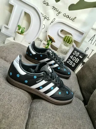Adidas Samba White and Tan Lifestyle Sneakers 19