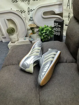 Adidas Prateado Bege Sem Cadarço Fita Velcro Ponta Acolchada Tênis 6