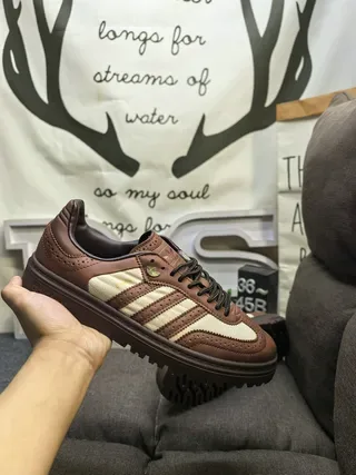 Adidas Spezial Tênis Lifestyle Marrom E Creme Brogue-Perfurado 5