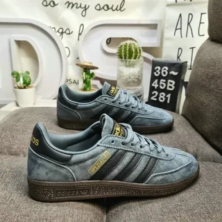 Adidas Spezial حذاء أسلوب حياة جلد النعامة رمادي فحم